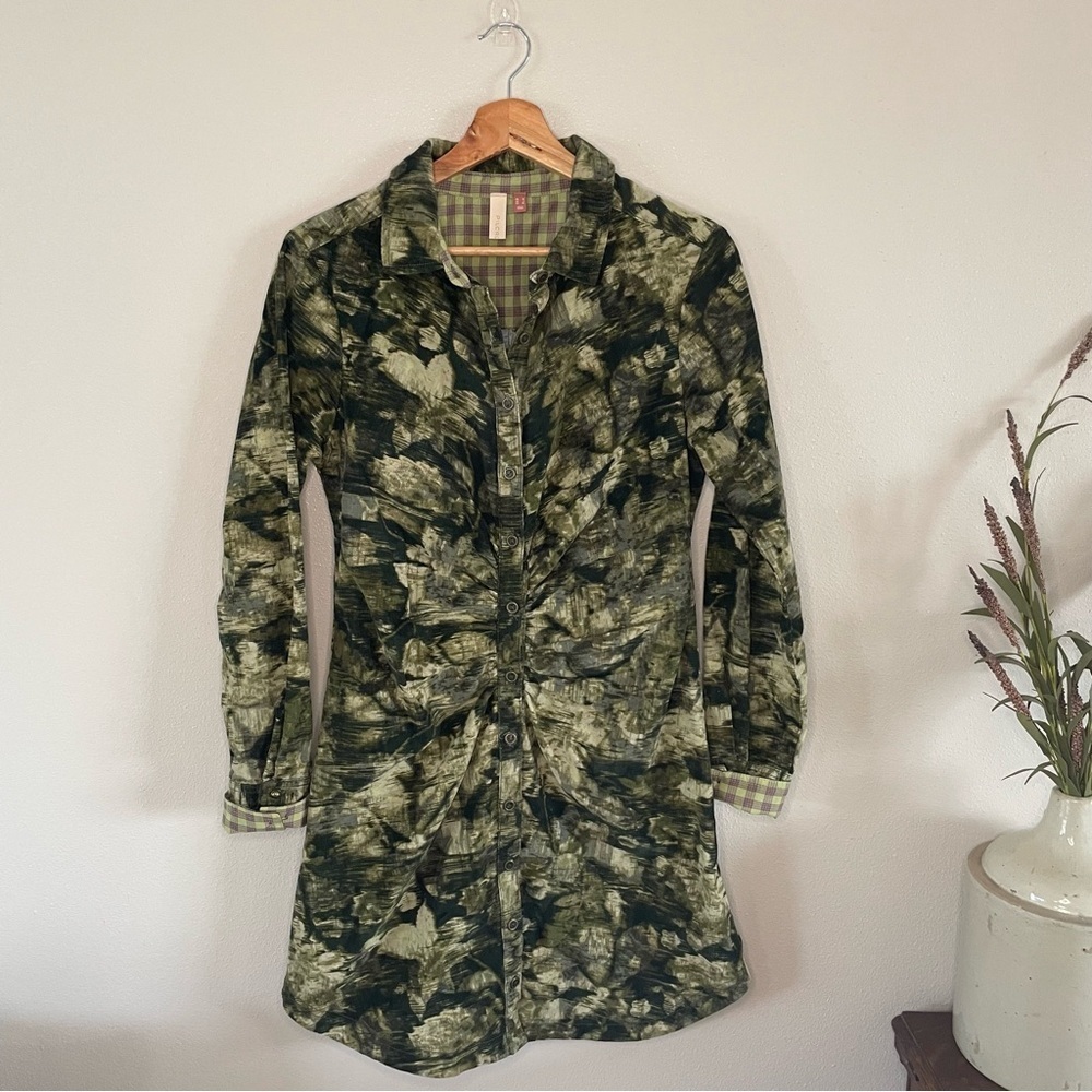 Pilcro Ruched Corduroy Shirt Dress - Picture 5 of 15